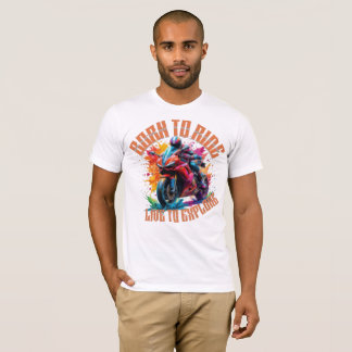 Bike lover <Bron to Ride> logo T-Shirt