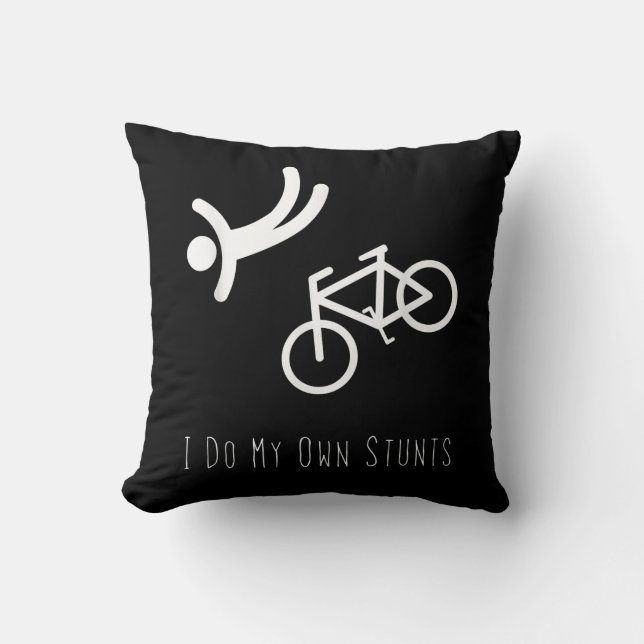 bike lover  - i do my own stunts bmx cycling gift cushion (Front)