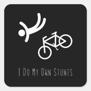 bike lover  - i do my own stunts bmx cycling gift square sticker