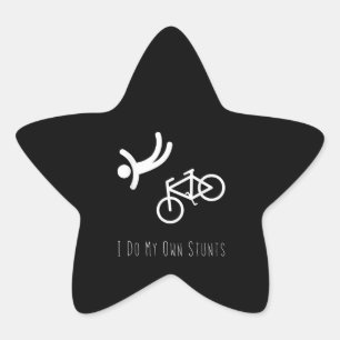 bike lover - i do my own stunts bmx cycling gift star sticker