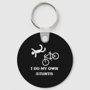 Bike Lover Shirt - I Do My Own Stunts Bmx Cycling Key Ring