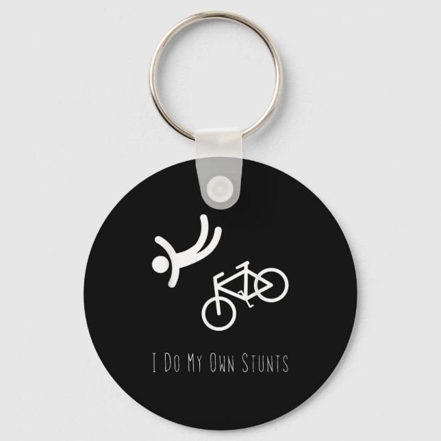 Bike Lover Shirt - I Do My Own Stunts Bmx Cycling  Key Ring (Front)