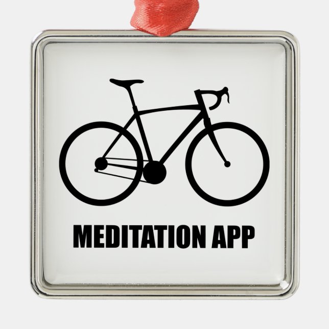 Bike Meditation App Metal Tree Decoration (Front)