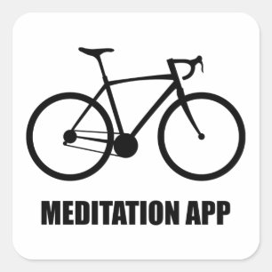 Bike Meditation App Square Sticker