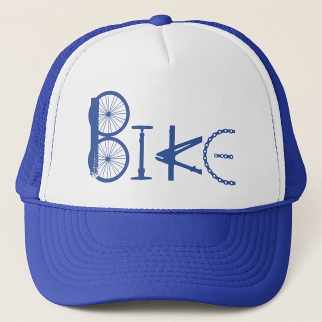 BIKE Motivational Word art made from Bike Parts Trucker Hat (Front)