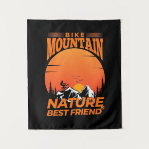 Bike Mountain Nature Is Best Friend Tapestry