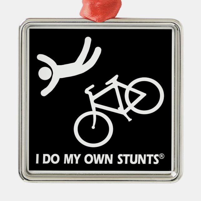 Bike My Own Stunts Metal Tree Decoration (Front)