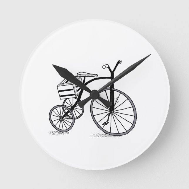 Bike on 3 wheels round clock (Front)