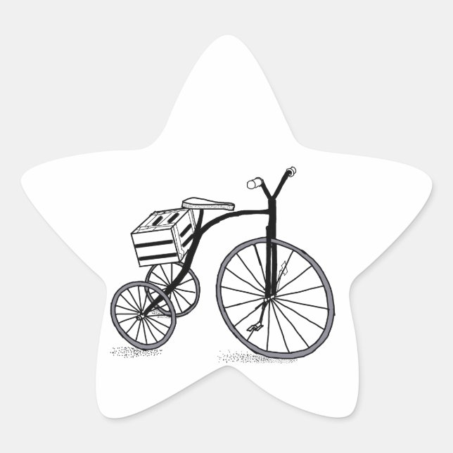 Bike on 3 wheels star sticker (Front)