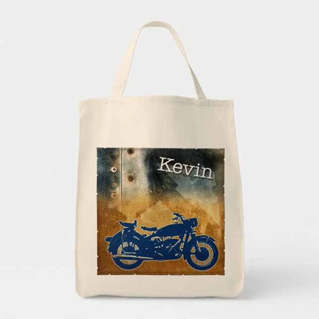 Bike on Metal Tote Bag (Front)