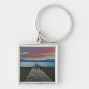 Bike On Pier   Greece Key Ring