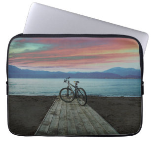 Bike On Pier Greece Laptop Sleeve