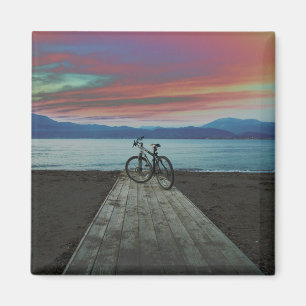 Bike On Pier Greece Magnet