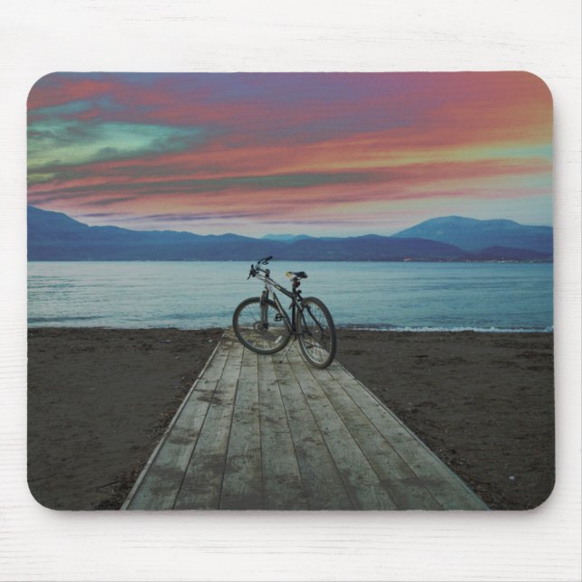 Bike On Pier | Greece Mouse Mat (Front)
