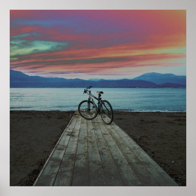 Bike On Pier | Greece Poster (Front)