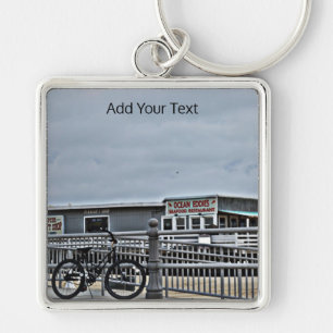 Bike On The Boardwalk by Shirley Taylor Key Ring