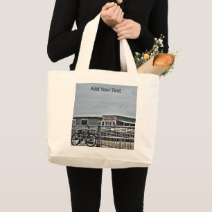 Bike on the Boardwalk by Shirley Taylor Large Tote Bag