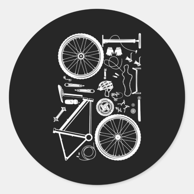 Bike P Downhill Rider Mountainbike Mtb Cycling Classic Round Sticker (Front)