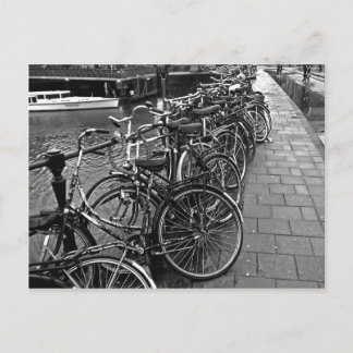 Bike Parking -- Amsterdam in November BW Postcard