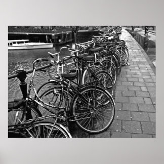 Bike Parking -- Amsterdam in November (BW) Poster
