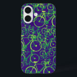 Bike pattern design iPhone 16 case<br><div class="desc">Many bikes in blue and green colours for bicycle lovers</div>