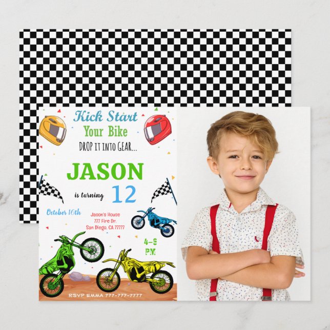 Bike Photo Invitation  (Front/Back)