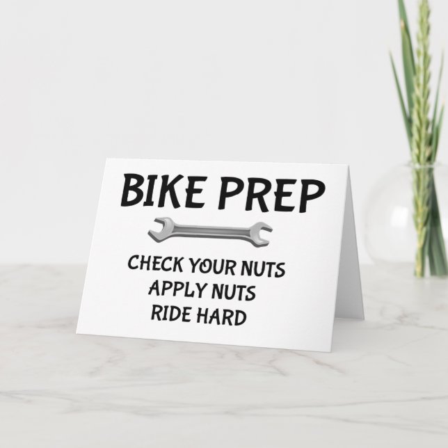 Bike Prep Funny Quote Spanner Gift Card (Front)