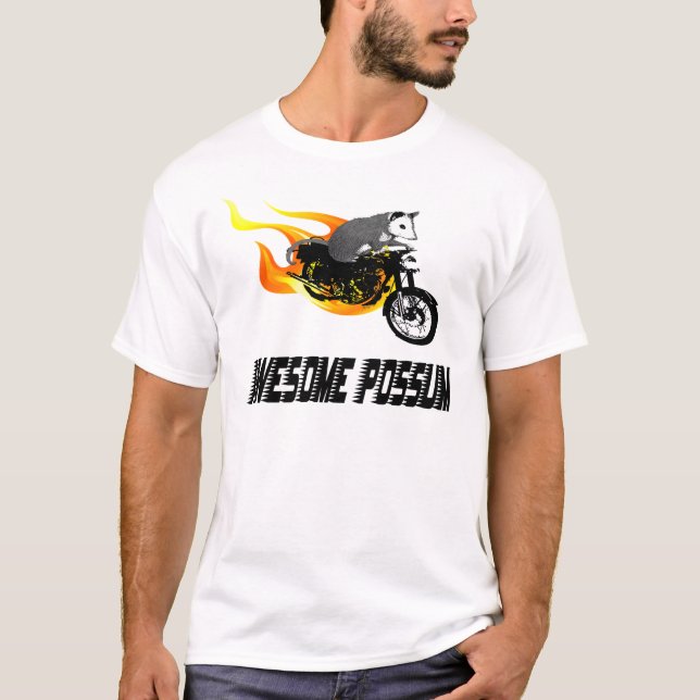 Bike Rider Awesome Possum T-Shirt (Front)