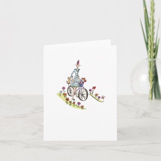 Bike Rider / Lulu Notes 4 x 5.6 note card (Front)