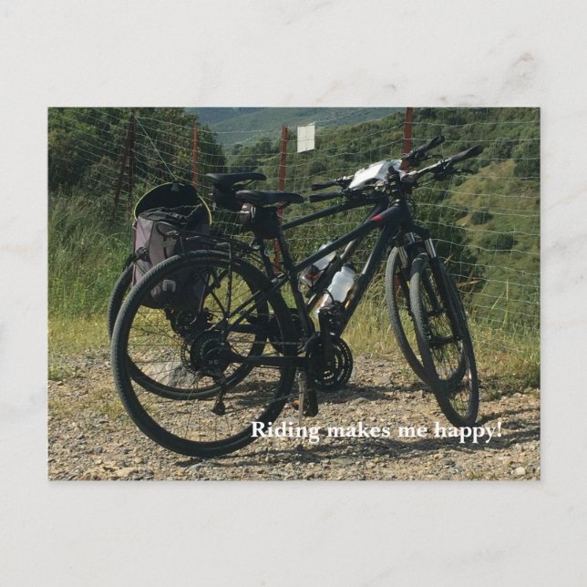 Bike Riding Makes Me Happy Postcard (Front)