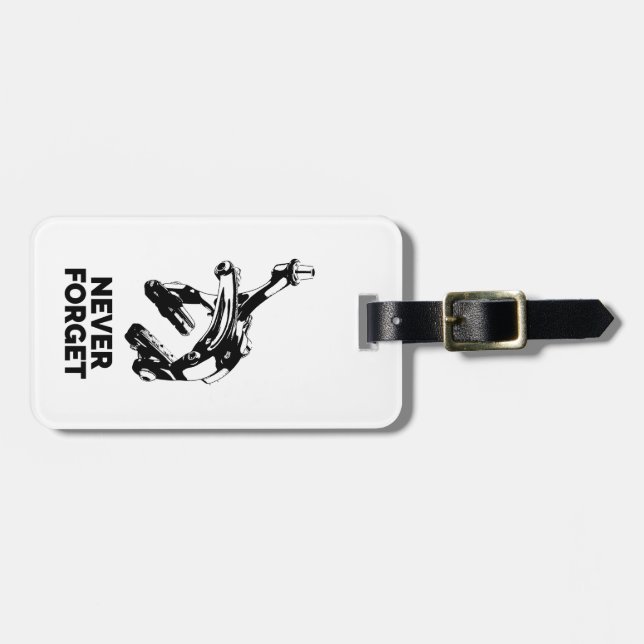 Bike Rim Brakes Never Forget Luggage Tag (Front Horizontal)