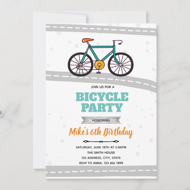 Bike road transportation invitation (Front)