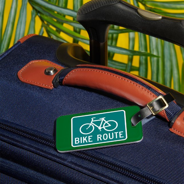 Bike Route Sign Cycling Path Bicycle Trail  Luggage Tag (Creator Uploaded)