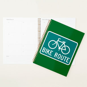 Bike Route Sign Spiral Planner