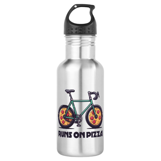 Bike Runs On Pizza 532 Ml Water Bottle (Front)