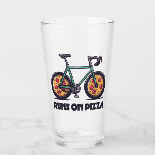Bike Runs On Pizza Glass