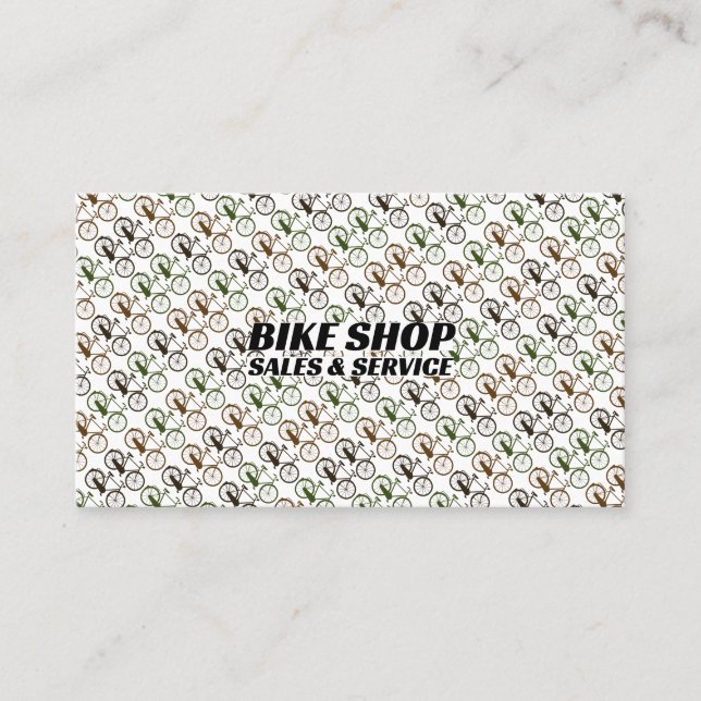 Bike Sales Bicycle Cycling Shop Repair Service Business Card (Front)