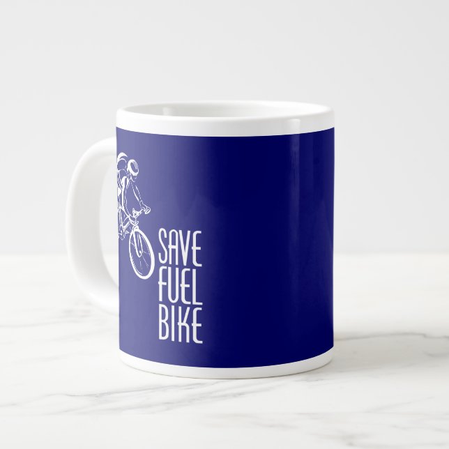 Bike, Save Fuel Large Coffee Mug (Front Left)