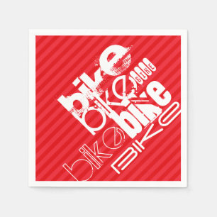 Bike; Scarlet Red Stripes. Napkin