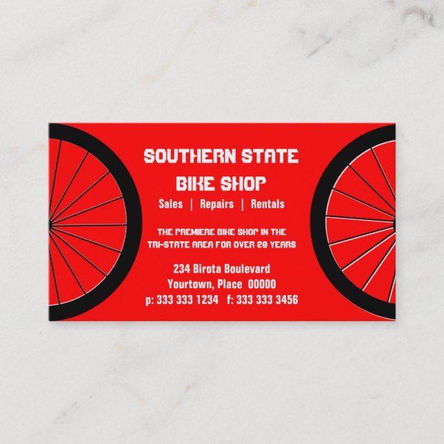 Bike Shop Business Card (Front)
