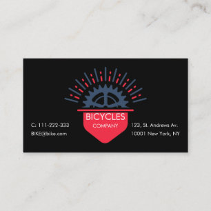 Bike Shop, Repair and Customization Logo Black Business Card