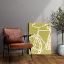 Bike Silhouette in Lime Green