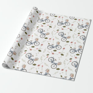 Bike & Spring Flowers - wrapping paper