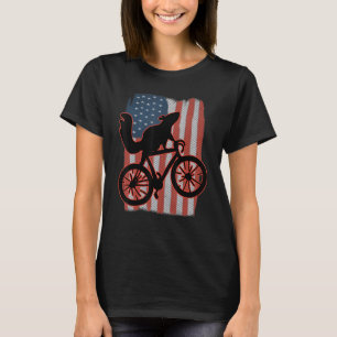 Bike Squirrel Riding A Bicycle Patriotic American  T-Shirt
