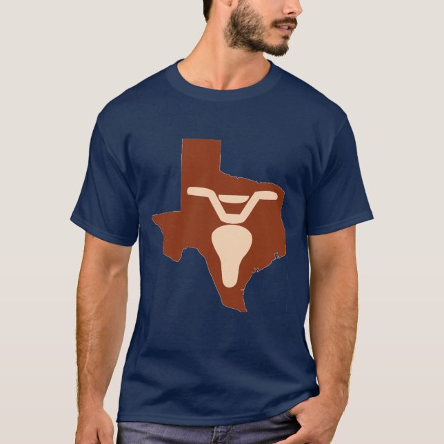 Bike Steer and Texas Silhouette T-Shirt (Front)