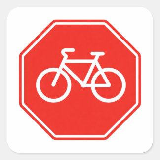 Bike stop square sticker
