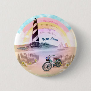 Bike Stormy Lighthouse 6 Cm Round Badge
