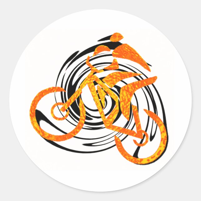 bike Super Gradient Classic Round Sticker (Front)