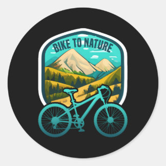 Bike To Nature Mountain Biking Mtn Adventure Classic Round Sticker