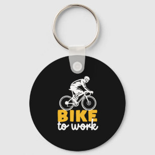 Bike To Work Cycling Cyclist Key Ring